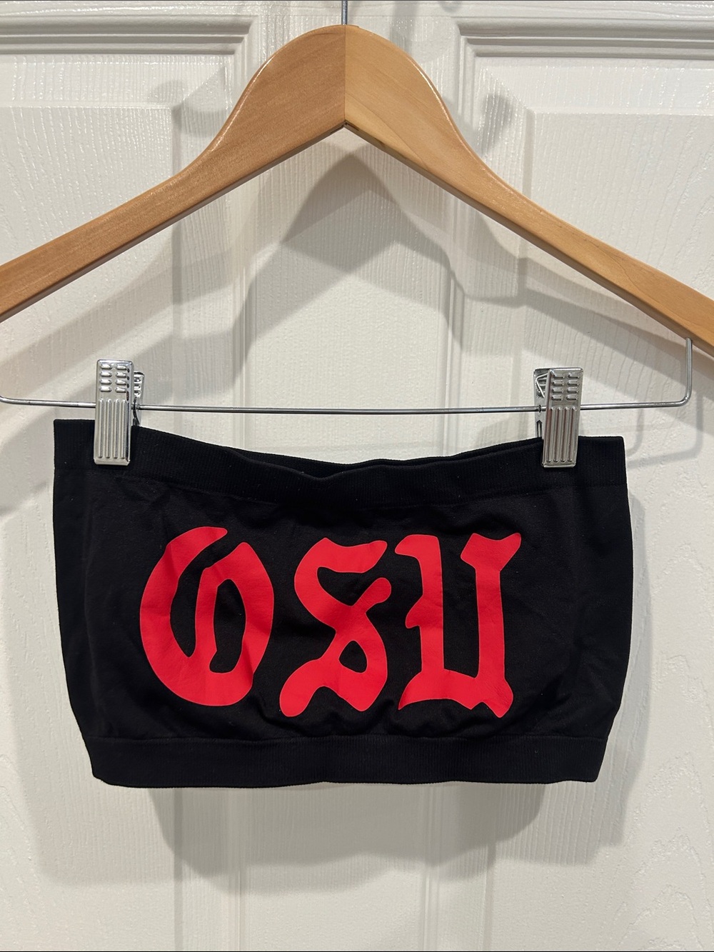 Black Tube Top with Red Gothic Ohio State University Logo